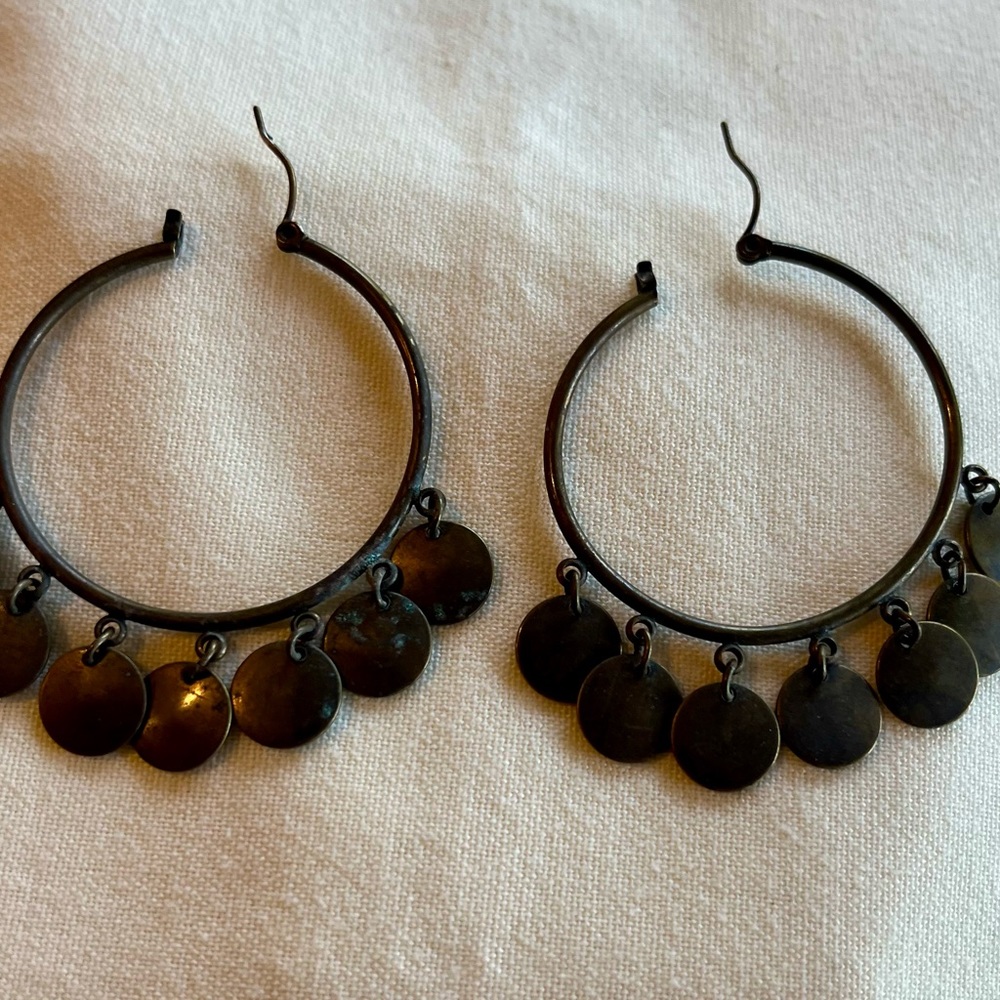 Vintage Robert Rose Hoop Earrings - Picture 9 of 16